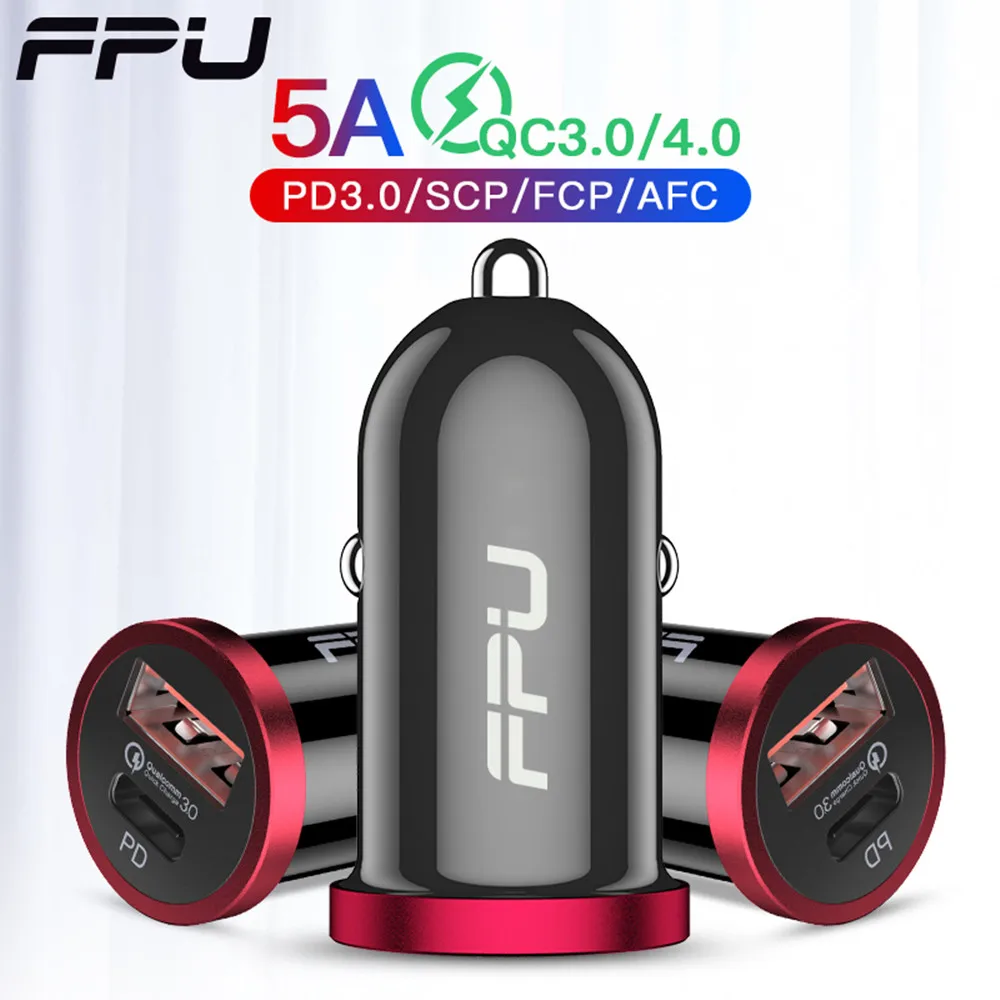 Автомобильное зарядное устройство FPU 30 Вт быстрая зарядка 4 0 3 USB для Xiaomi Mi iPhone 11 Pro