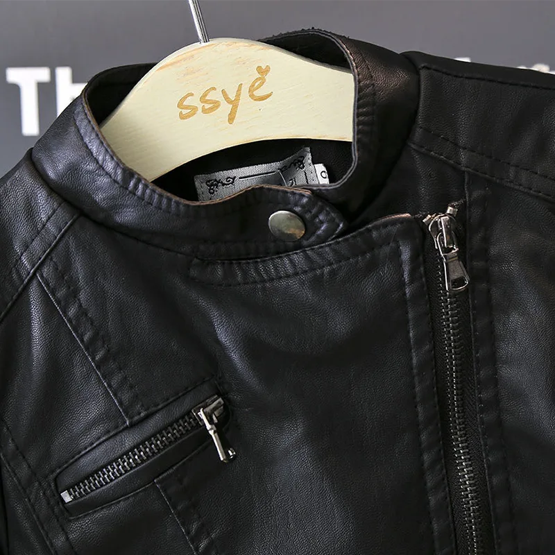 Children Locomotive Leather Coat Toddler Boys Girls 2-6years Retro Stylish Cardigan Jacket Spring Winter Chaqueta Cuero Nina | Детская