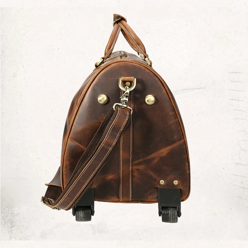 Дорожный Чехол на колесиках для мужчин модный большой чемодан из натуральной