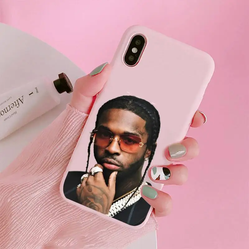 

POP SMOKE Rapper America Phone Case Candy Color for iPhone 6 7 8 11 12 s mini pro X XS XR MAX Plus