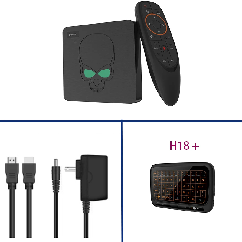 4G 64G with H18 plus ТВ-приставка Beelink GT-King Android 9,0 Amlogic S922X GT King 4G DDR4 64G EMMC Smart tv BOX 2,4G+ 5G Dual wifi 1000M LAN с 4K - Цвет: 4G 64G with H18 plus