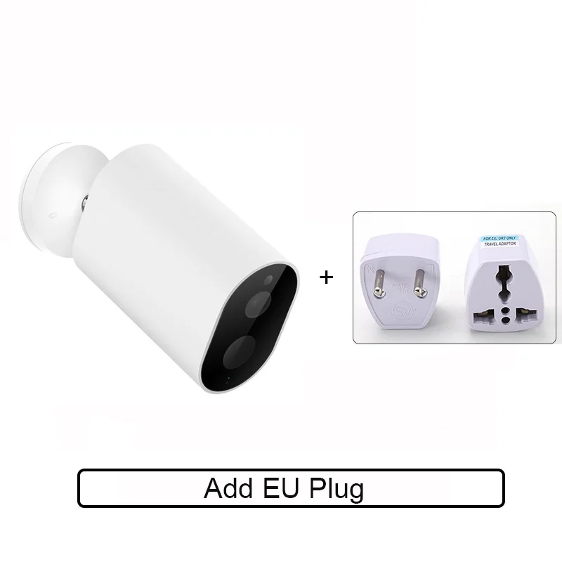 Add EU Plug Xiaomi Mijia xiaobay смарт-камера 1080P с батарейным шлюзом слот для sd-карты WiFi AI гуманоидное Обнаружение Беспроводная ip-камера - Цветной: Add EU Plug