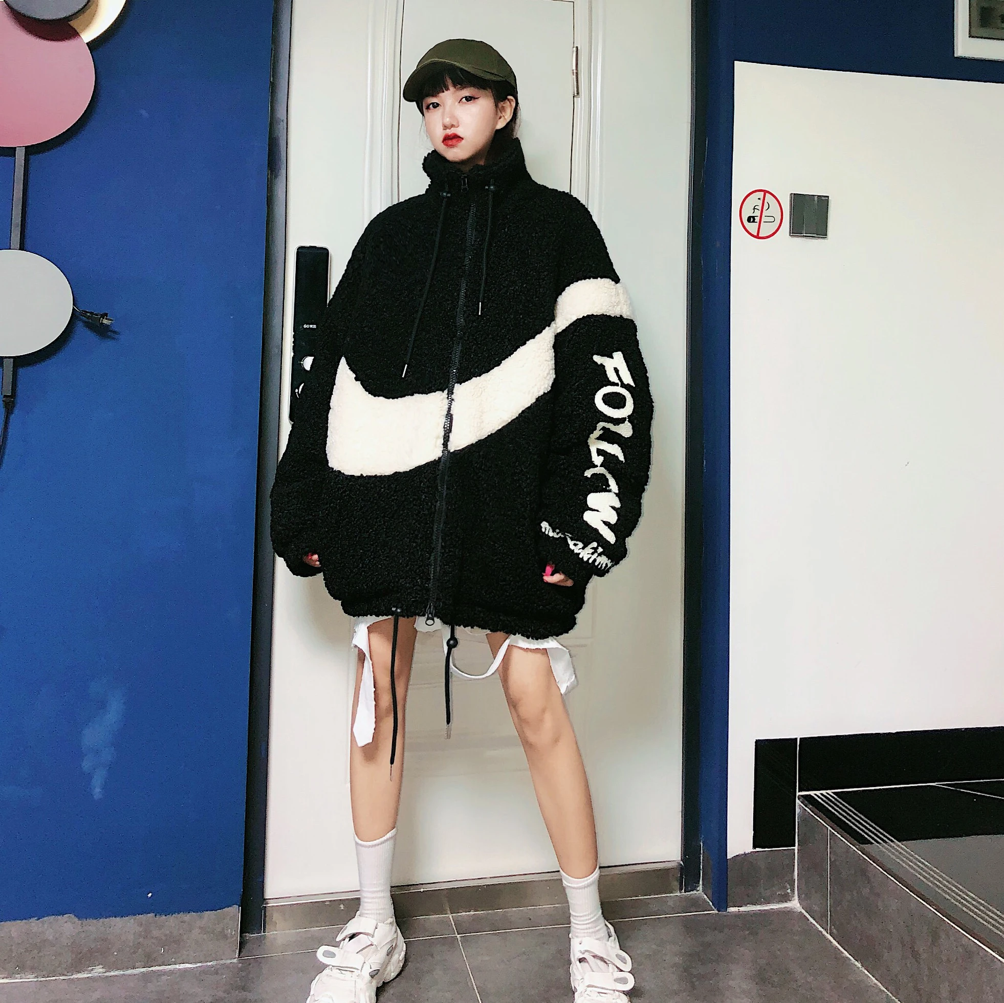 Жасмин зимняя Тяжелая промышленная флисовая Большая куртка женская толстая