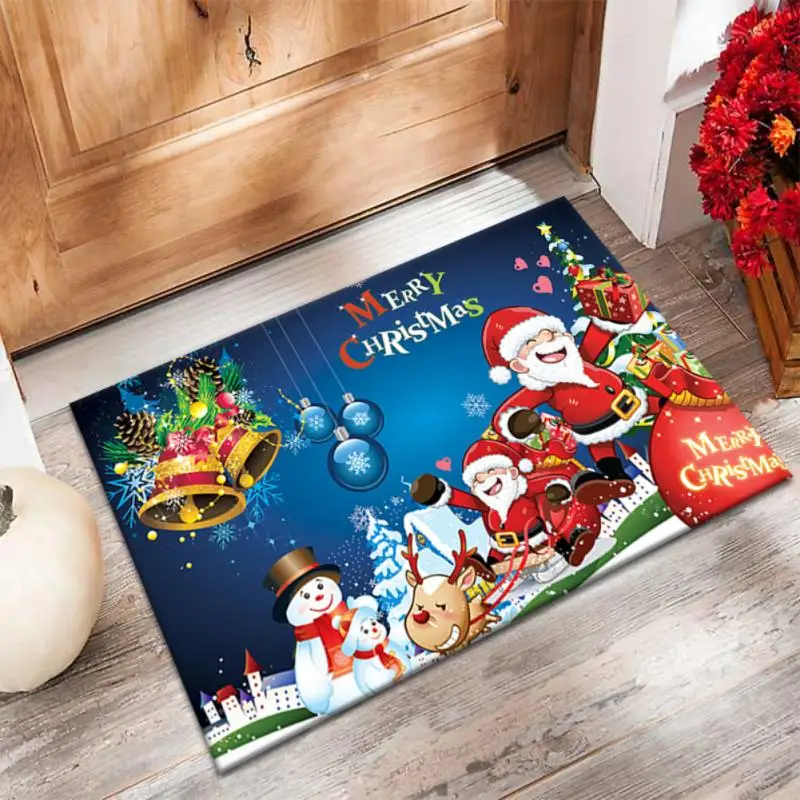 

Christmas Door Mats Cute Santa Print Floor Mat Indoor Outdoor Floor Carpet Non Slip Christmas Welcome Mats Home Decor