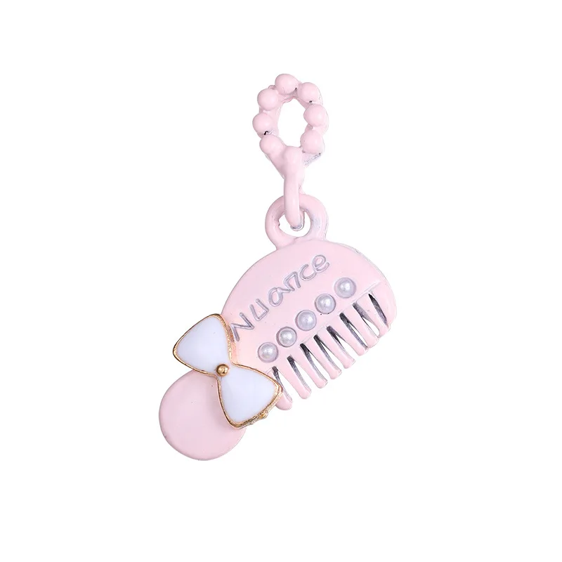 

10pcs Bow Comb Enamel Charms Pearl Combs Alloy Pendants Floating DIY Earrings Bracelets Necklaces Jewelry Accessory Craft FX133
