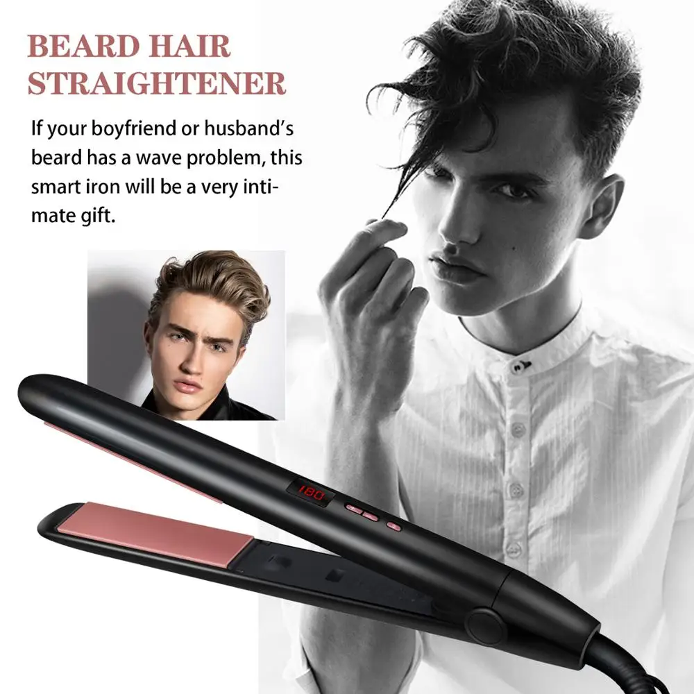 professional flat iron hair straightener fast electric straightening ceramic styling tool 110-240v LCD digital display | Красота и
