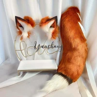 new red fox handmade wolf ear tail fox ear hair band custom cosplay headwear accessories high quality girl hair accessories