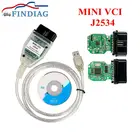 Улучшенный для Toyota MINI VCI TIS Techstream FT232RL Chip J2534 MINI VCI V16.00.017 OBD диагностический кабель интерфейс многоязычный