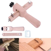 adjustable wooden strip and strap cutter leather craft cutter strap belt diy hand cutting tools strip cutter with 5 blades