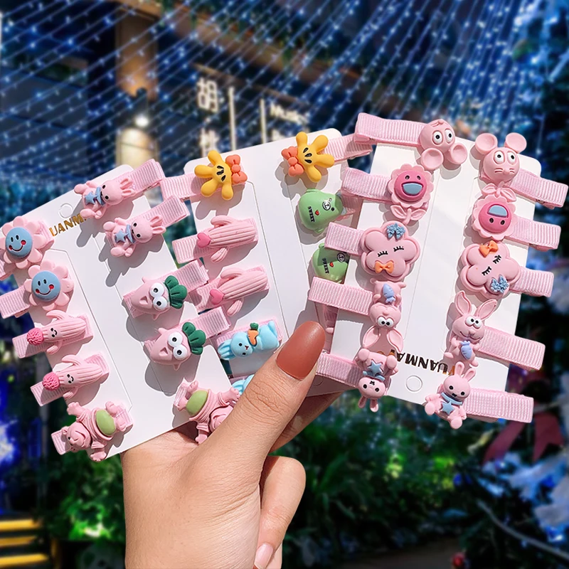 10 шт./компл. заколки для волос в стиле принцессы с героями мультфильмов Единорог