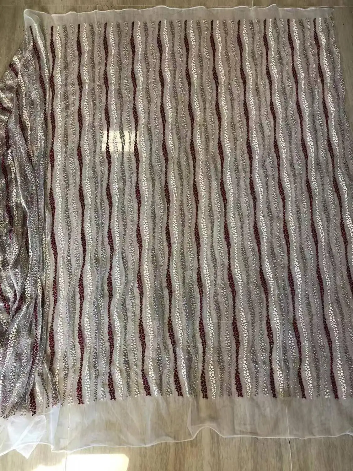 Новая модная сетчатая вышитая кружевная ткань 1 ярд для