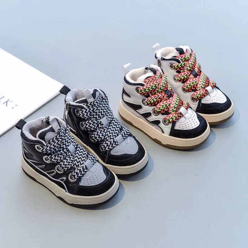 

Winter Kids Casual Sneakers Children Brand High Top Shoes Baby Girls Fashion Chunky Sneakers Boys Soft Sport Sneakers Trainers