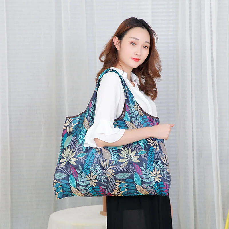 

Extra Large Waterproof folding portable shopping bag High capacity fashion housewife grocery shopping storage bag