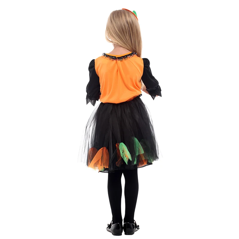 

Carnival Halloween Magic Pumpkin Cosplay Horror Jack-O-Lantern Cute Tulle Costume Fancy Party Dress