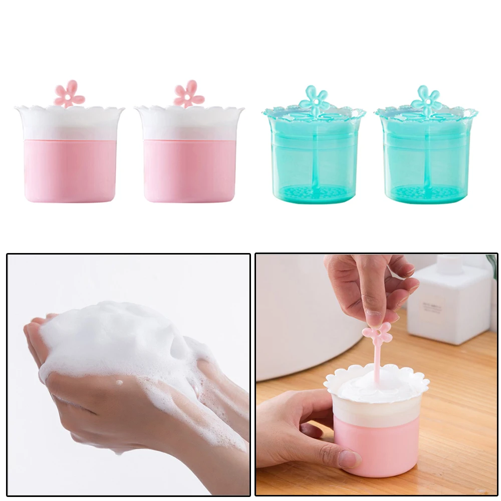 

2pcs Facial Clean Bubbler Manual Skin Clean Wash Makeup Foam Maker Bubble Cup Facial Cleanser Tool
