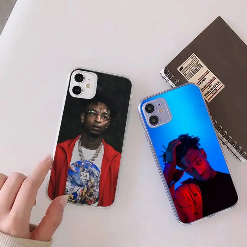 

21 Savage Rapper singer Phone Case Transparent soft For iphone 12 11 13 7 8 6 s plus x xs xr pro max mini