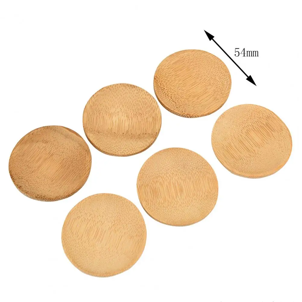 

6Pcs/Set Round Wooden Snack Dessert Seasoning Sauce Food Dish Plate Tableware Durable Round Shape Sauce Dish Wood Tableware