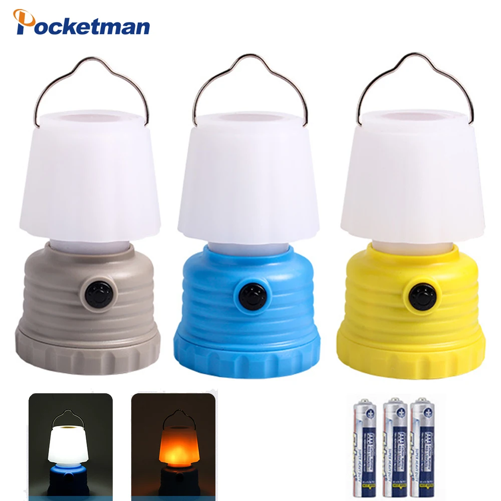

Portable Camping Lanterns 2modes Led Flame Lamp Lantern Tent Light Portable Flashlight Torch Lanterna Powered by 3AAA Batteries