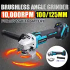 Беспроводная электрическая угловая шлифовальная машина Drillpro, 125 мм, 4 скорости, сделай сам, полировщик, режущий станок, электроинструмент для Makita с батареей 18 в