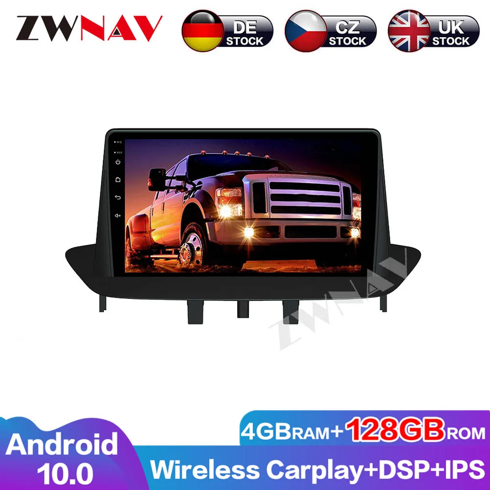 

Auto Radio Multimedia 4G+128G Android10 DSP Audio DVD Player Cars Navigation For Renault Megane 2009-2014 GPS Head Unit