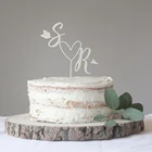 Деревянный Топпер для торта, Топпер для свадебного торта со стрелкой и сердцем, персонализированный Топпер для торта со стрелкой, любовь, Сердце, свадьба
