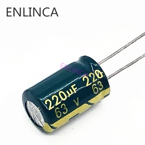 Высокочастотный алюминиевый электролитический конденсатор T06 с низким сопротивлением 63 в 220 мкФ, 20 шт.лот, размер 10*17 220 мкФ 20%