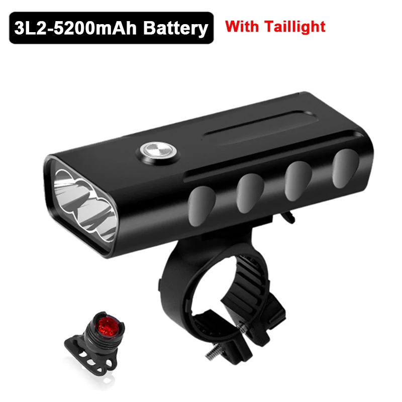 3L2x10hourxTaillight L2/T6 велосипедный светильник с подзарядкой от USB 5200 мАч Внешний аккумулятор велосипедный светильник водонепроницаемый велосипедный светодиодный налобный фонарь задний светильник на выбор - Цвет: 3L2x10hourxTaillight