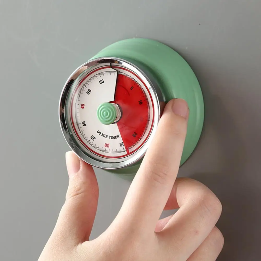 Механический кухонный будильник из нержавеющей стали круглой формы с