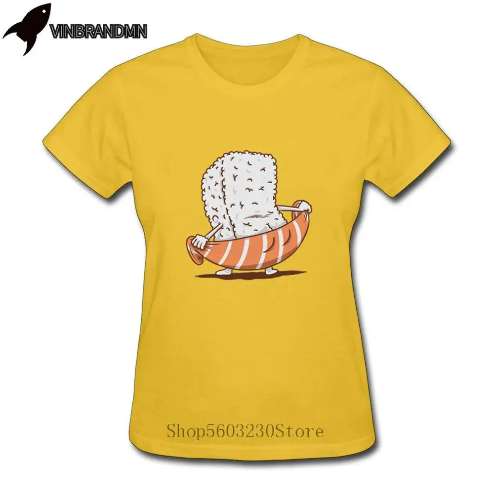 Японский Еда футболка пародия лосось кусочек & с рисом Забавный суши Полотенца