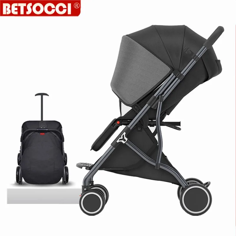 BETSOCCI Baby Stroller Folding 4 Wheels Shock Absorption Stroller for Newborn Portable Travel Baby carriage Russia Free shipping
