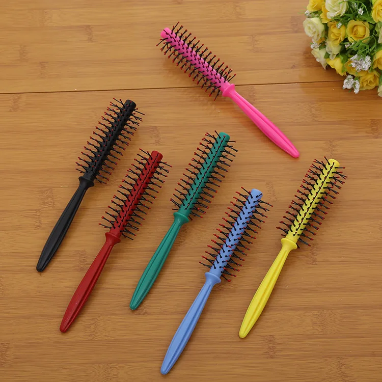 

1pc New Round Hair Comb Curling Hair Brushes Curly Hairbrush Massage Plastic Roller Straight Hairdressing Salon Styling Tools