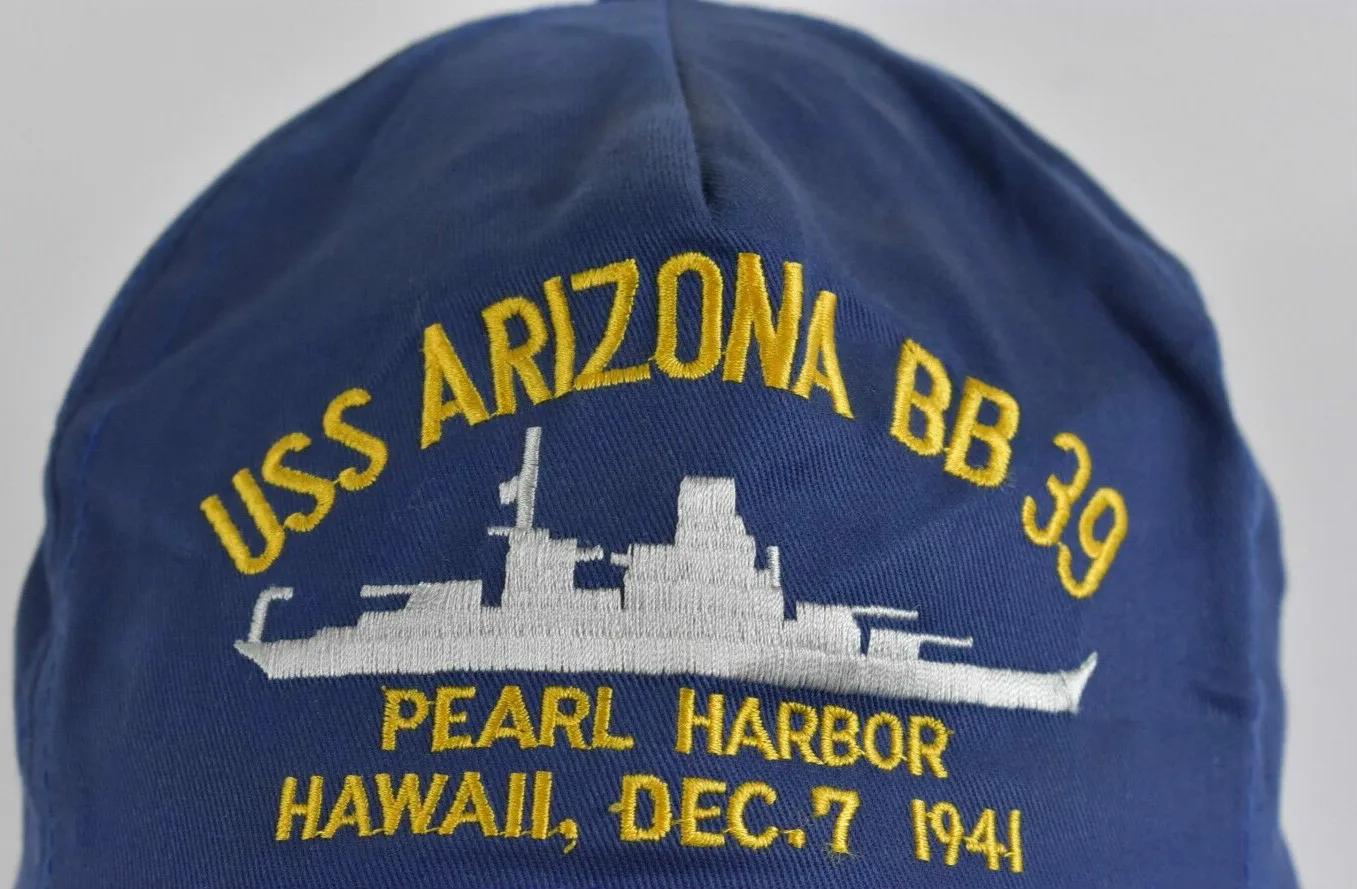 Темно синие USS Arizona BB 39 1941 бейсболки кепки с принтом регулируемые|Мужские