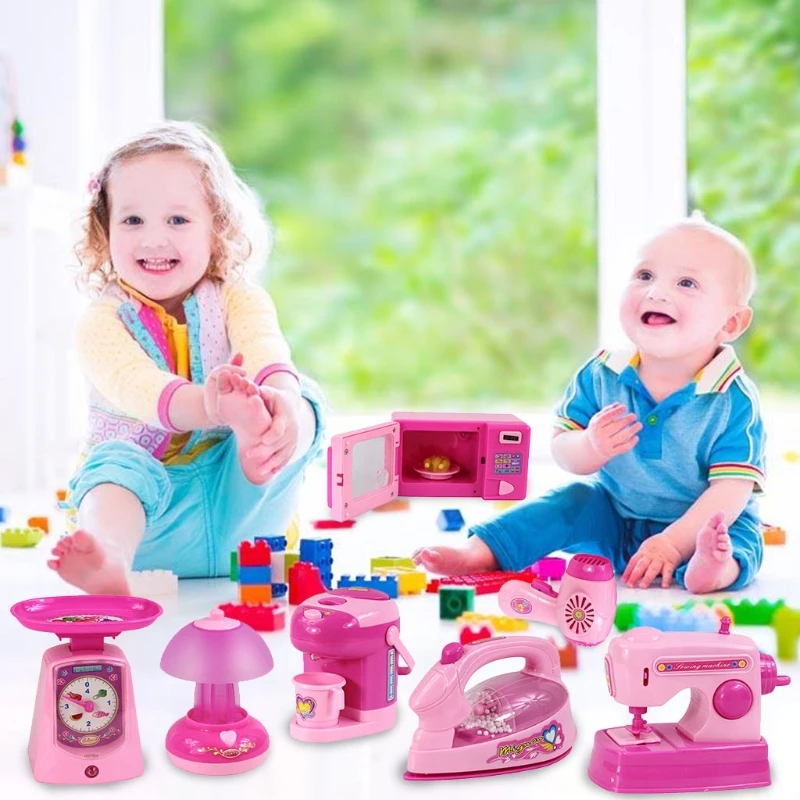 

Play House Toy Realistic Kitchen Portable Multifunctional Kitchenware with Cooking Effect Creative Kids Gift
