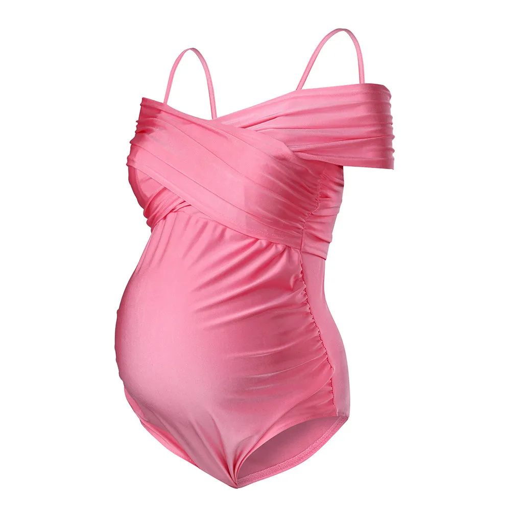 

Maternity Tankinis Women Summer Solid Swimsuit Beachwear Pregnant Ruffles Suit Summer Pregnant Mother Clothing LS 1218