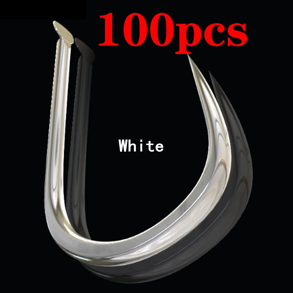 White100pcs 50 шт. 100 fishinghook с высоким содержанием углерода Сталь Карп Рыболовный крючок Без Бородки Морская рыбалка в пресных водоёмах, крючки, станок и non-анкерных рыболовных крючков - Цвет: White100pcs