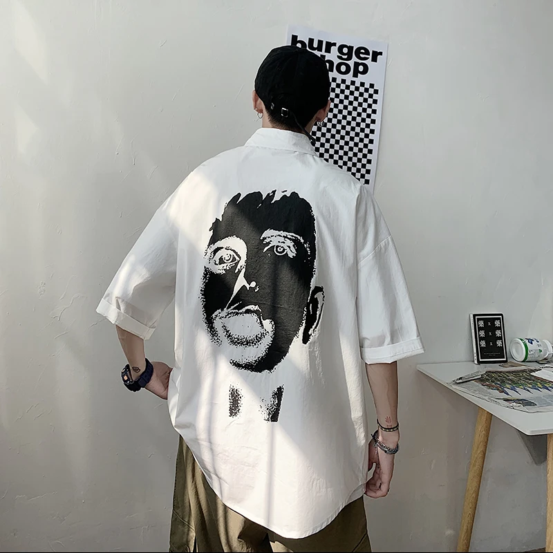 

5XL размера плюс черная/Белая мужская рубашка Лето 2020 с коротким рукавом мужские повседневные рубашки свободные удобные Универсальные мужск...