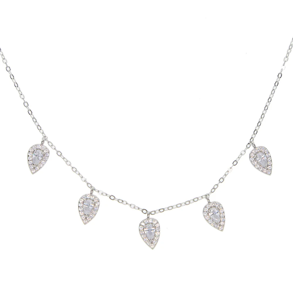 Новинка ожерелье Collares Collier сверкающее блестящее микро Cz слеза капли капельные