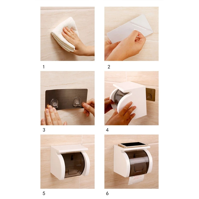 

Wall Mounted Waterproof Paper Holder Bathroom Paper Roll Holder 37MF