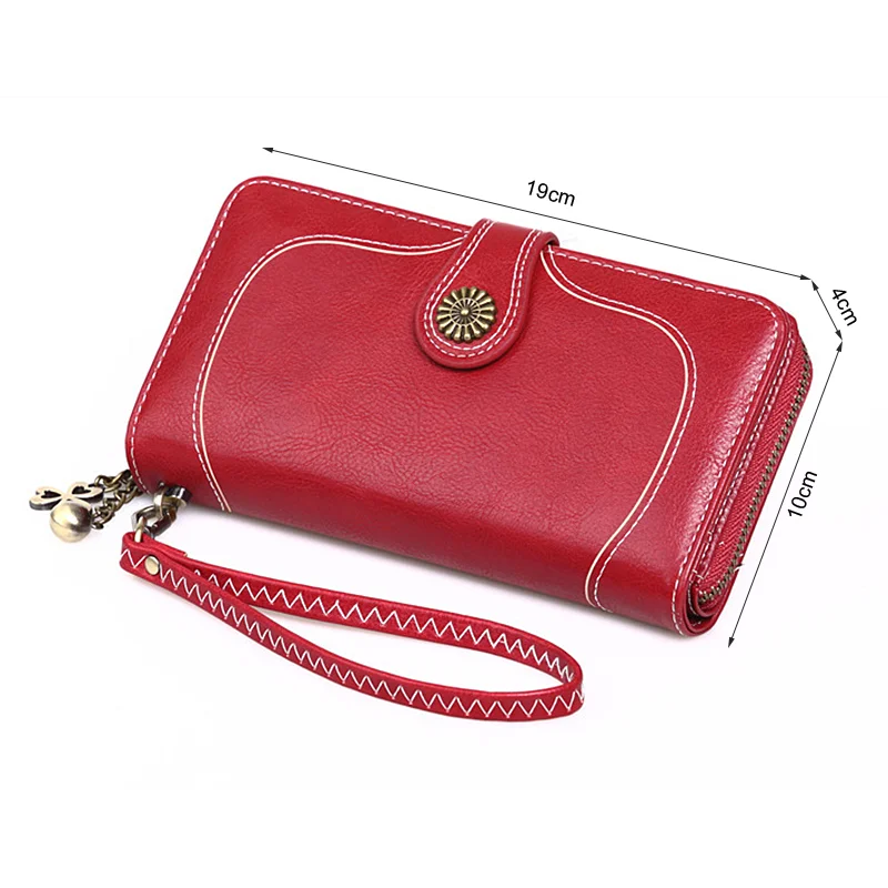 

2021 Long Women's Wallet Retro Purses Female Purses Coin Purse Card Holder Wallets Pu Leather Clutch Money Bag Ladies Cardholder