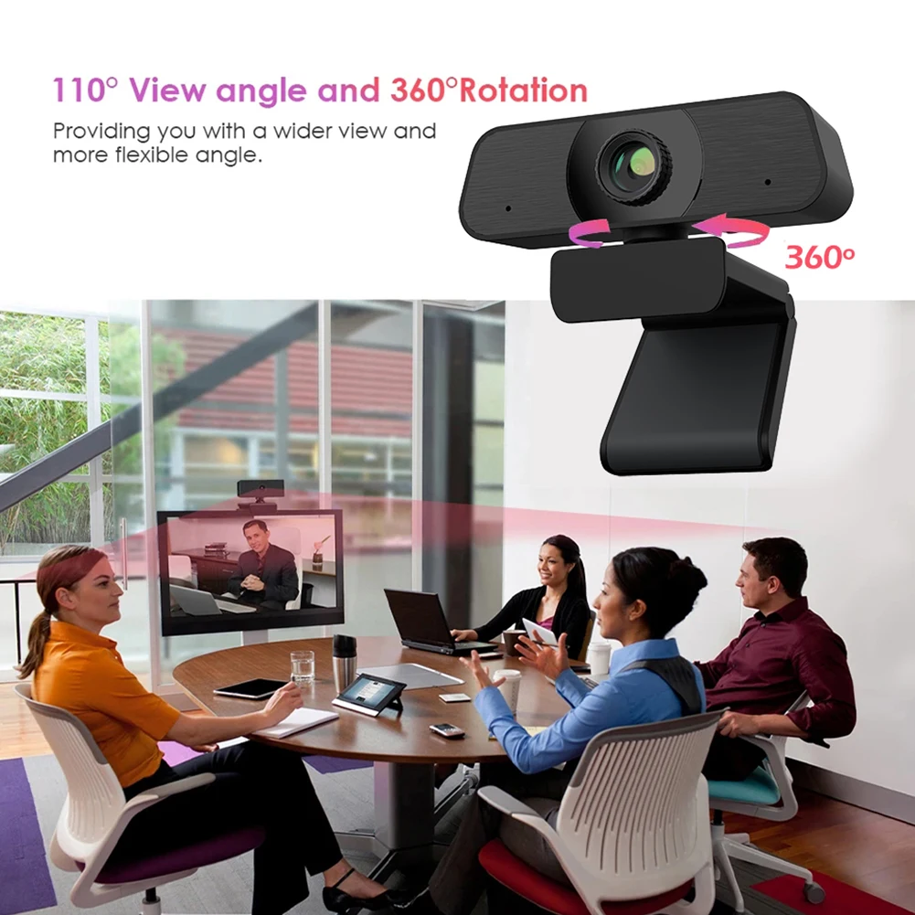 

C90 2K Webcam with Microphone and Stand USB Driver Free Smart TV Computer Web Camera for Video Conference Game Live Streaming