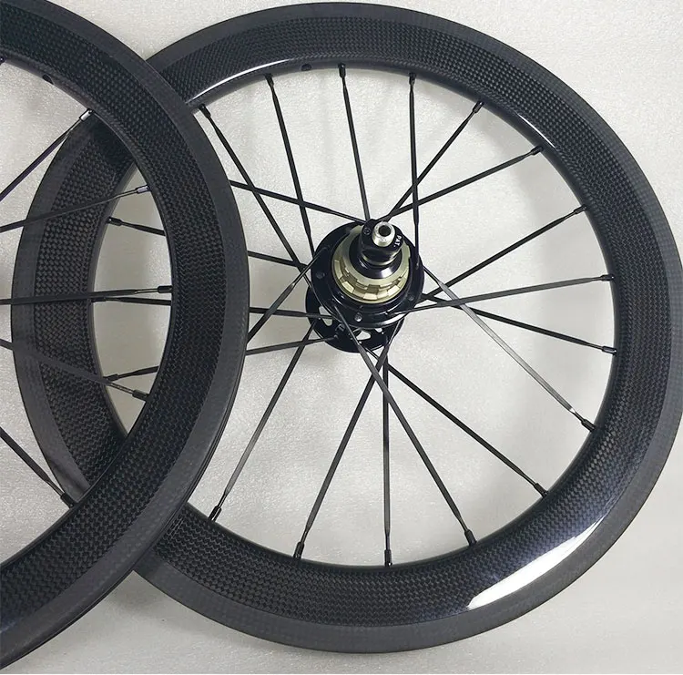 Карбоновое колесо 16 ''349 Brompton супер светильник 16inch349 SEMA 3 Спицы trispirts Hubsmith TPI керамический подшипник 2 скорости Floding велосипед