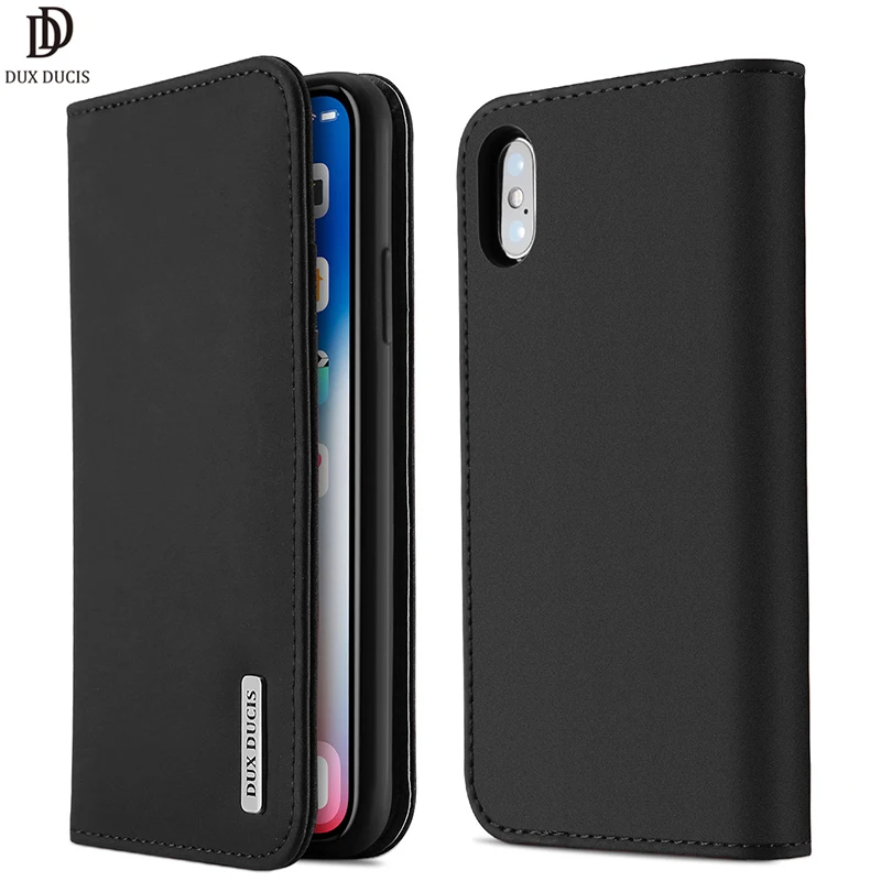 

DUX DUCIS Genuine Leather Wallet Case for iPhone Xs Max Vintage Magnet Card Flip Case for iPhone XR xs max Phone Cover Coque New