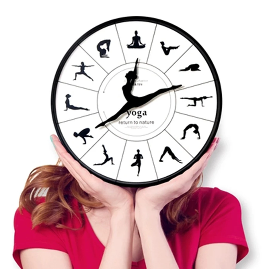 Креативные настенные часы для йоги бесшумные в скандинавском стиле современный