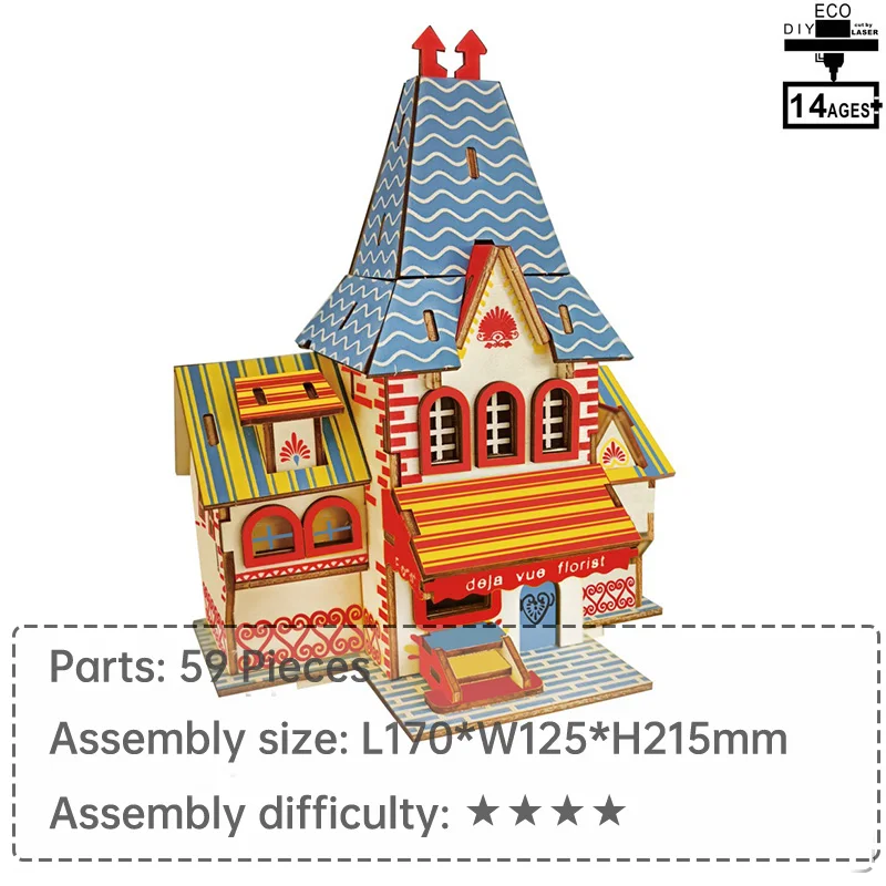 

Flower shop creative toys puzzles for kids for children learning toys for children educational toys 3D wooden jigsaw puzzle