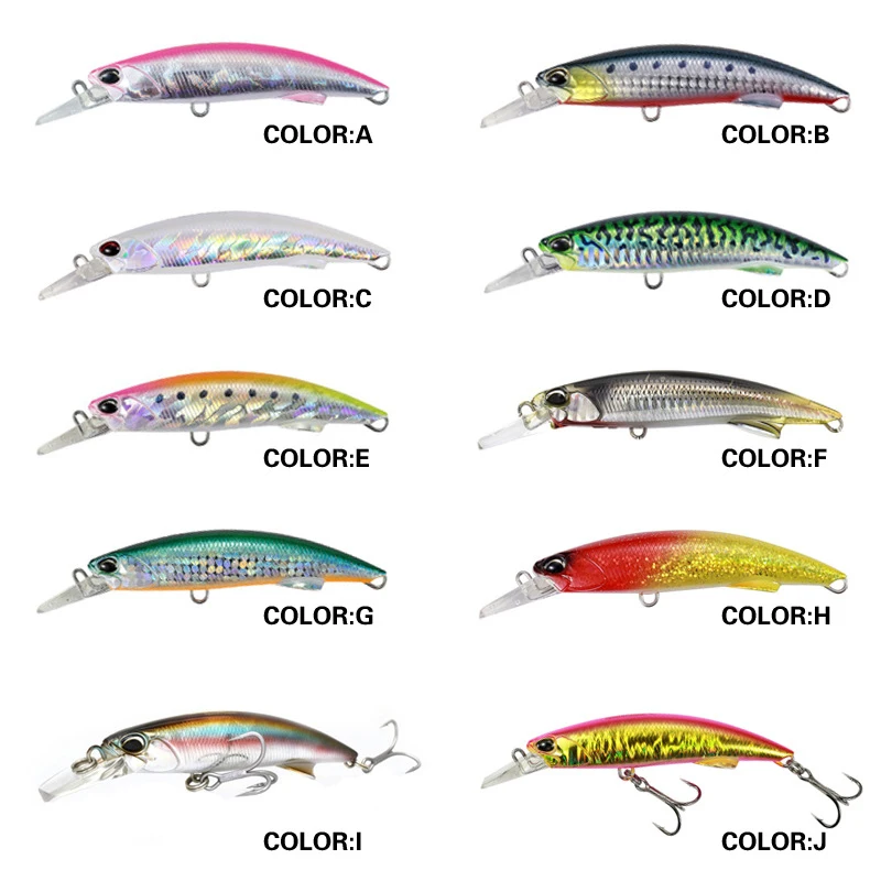 92mm Wobblers Floating Minnow Long Casting New Model Hard Bait With Sequins Fishing Lures Tackle 2 Strong Hook | Спорт и развлечения