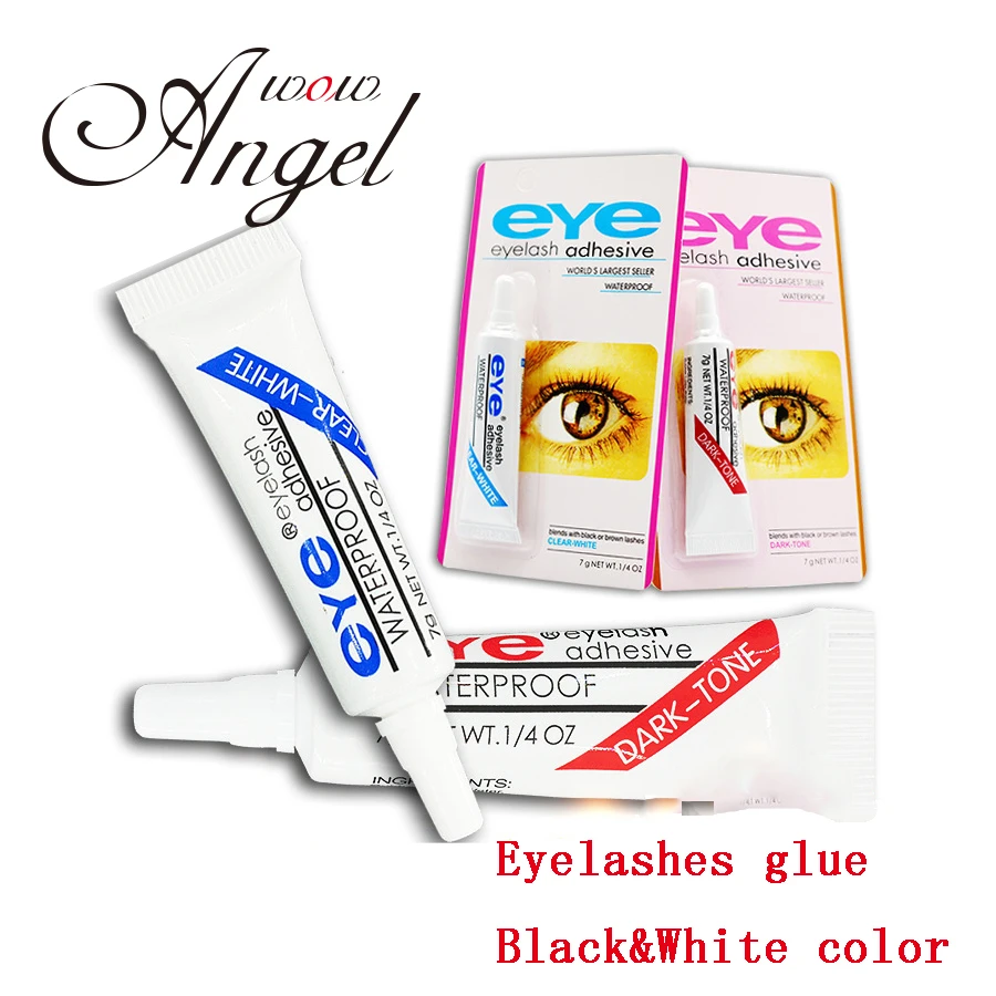 WOWANGEL клей для ресниц прозрачный белый/темно черный водонепроницаемый Накладные