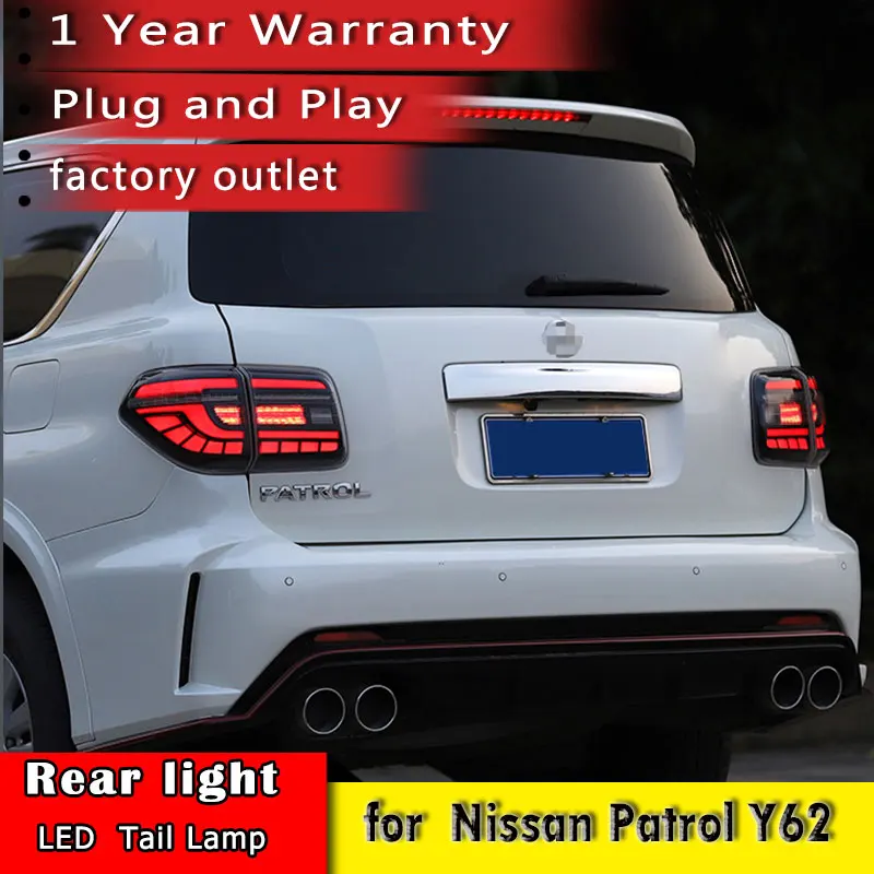 

Car LED Tail Light For Nissan Patrol Y62 2008 2018 Taillight Rear Running Light + Brake Lamp + Reverse + Dynamic Turn Signal