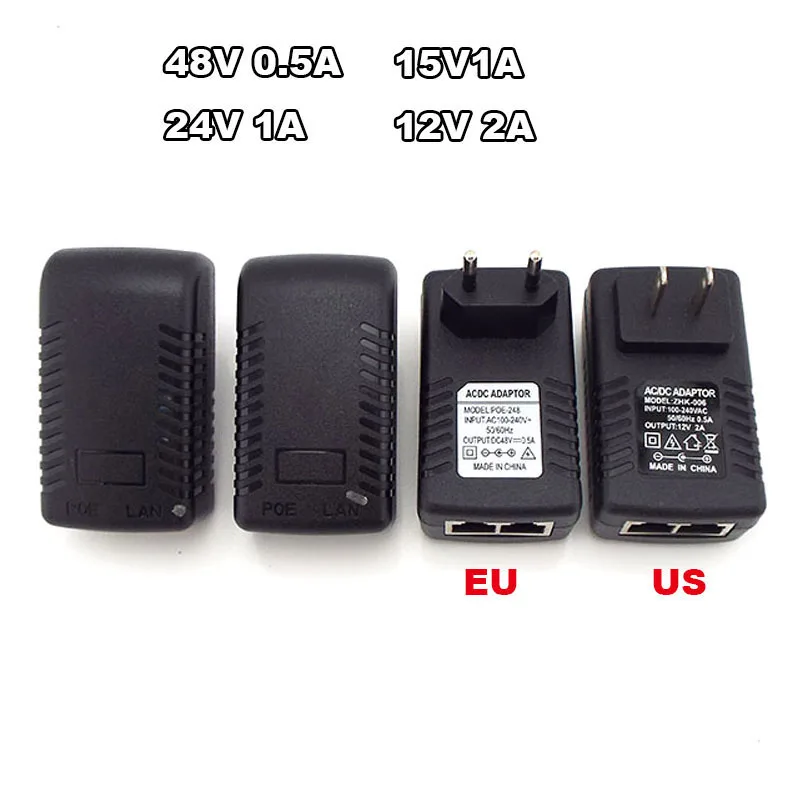 

POE Injector Ethernet DC 48V 15V 1A 12V 2A 24V 1A 24W CCTV Power Supply Adapter Switch for IP camera POE EU Wireless Bridge H1