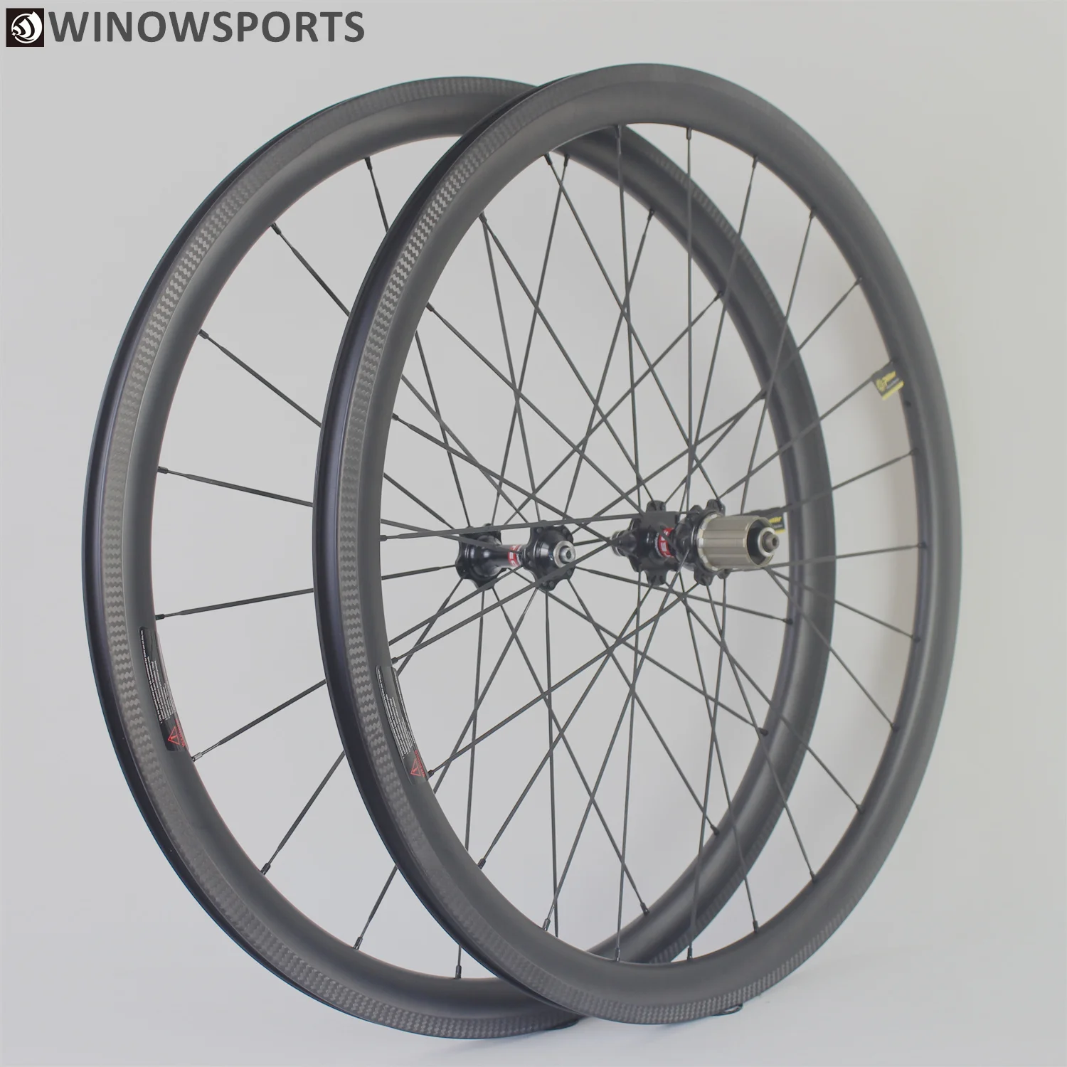 Winowsports Углеродные колеса для шоссейного велосипеда с высокой жесткостью novatec 271/372
