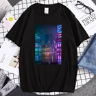 Футболка Lofi мужская с принтом, стильная тенниска оверсайз в стиле панк, с молочной наклейкой, Модная приталенная Майка с круглым вырезом, в простом стиле